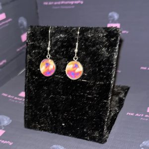 Blue / Pink drop earrings